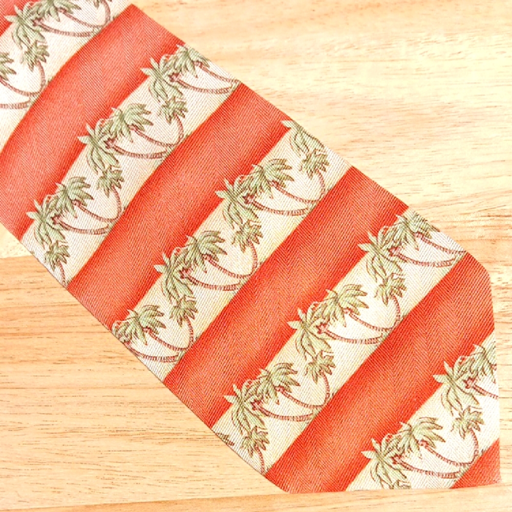 Tommy Bahama Red and Cream Palm Tree Tie